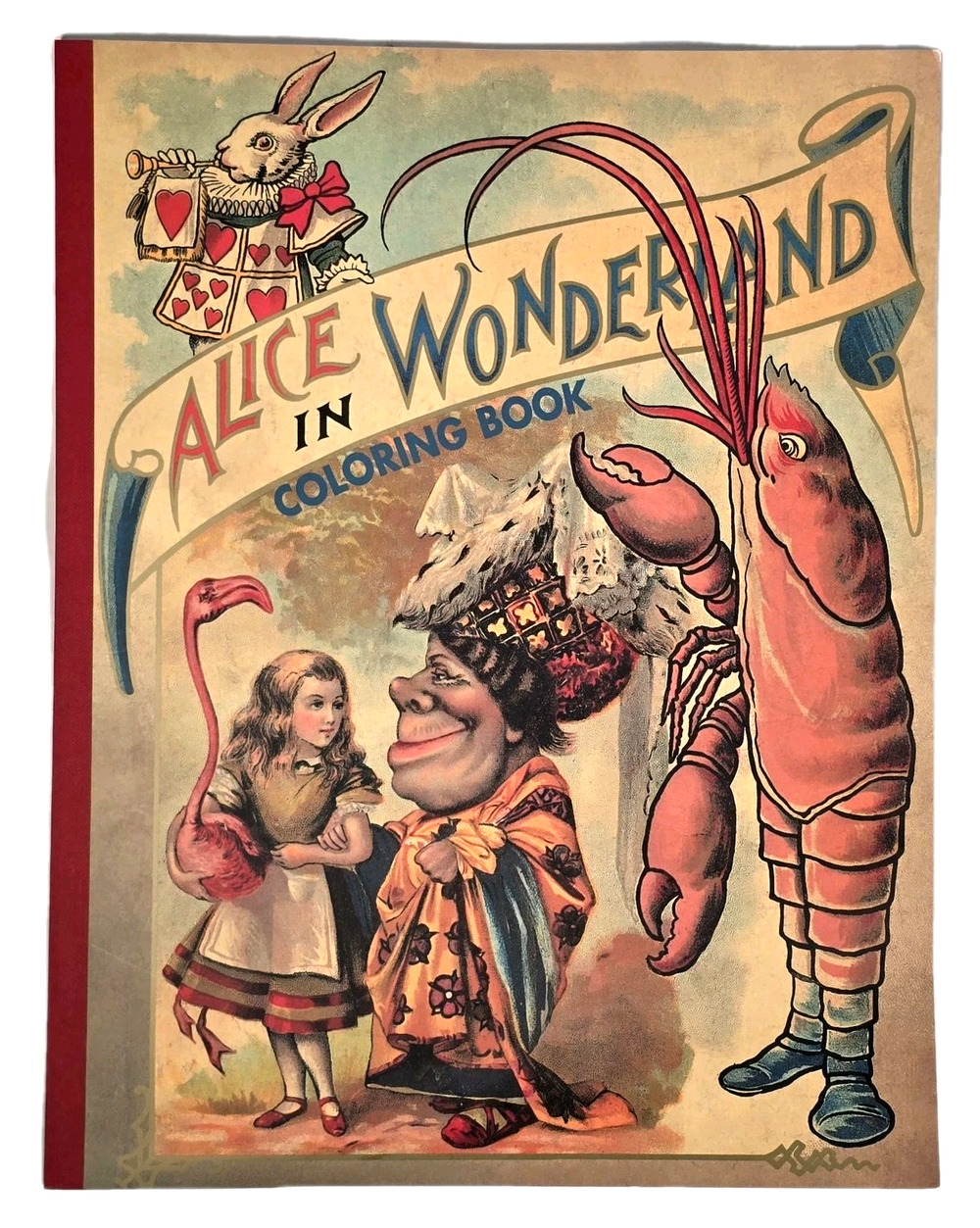 Vintage 2000 Alice In Wonderland 26 Posters Coloring Book Paperback, Unused